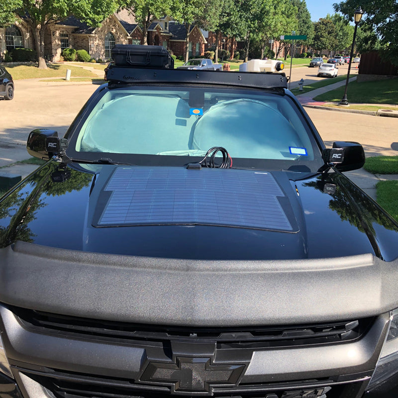 Load image into Gallery viewer, Chevrolet Colorado (2015-2021) Lensun 85W Hood Flexible Solar Panel
