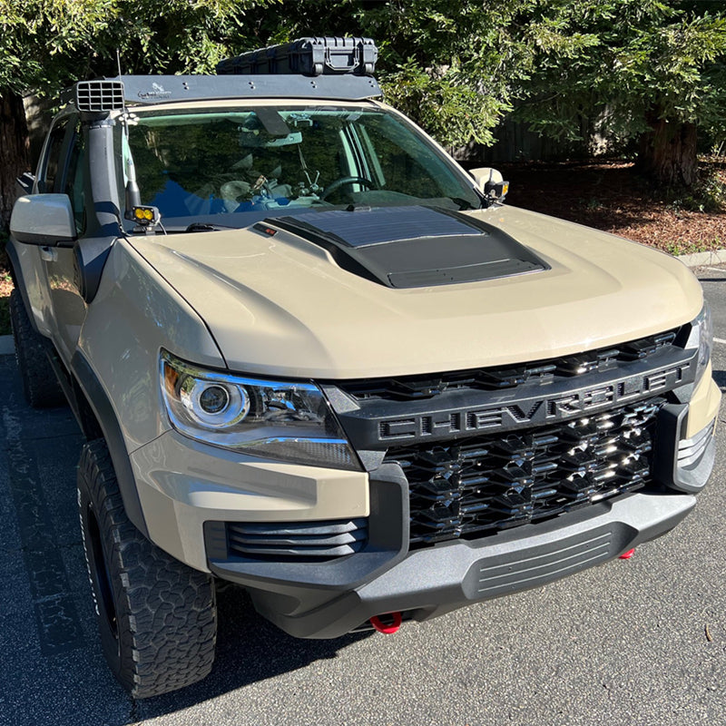 Load image into Gallery viewer, Chevrolet Colorado ZR2 Lensun 45W Hood Flexible Solar Panel
