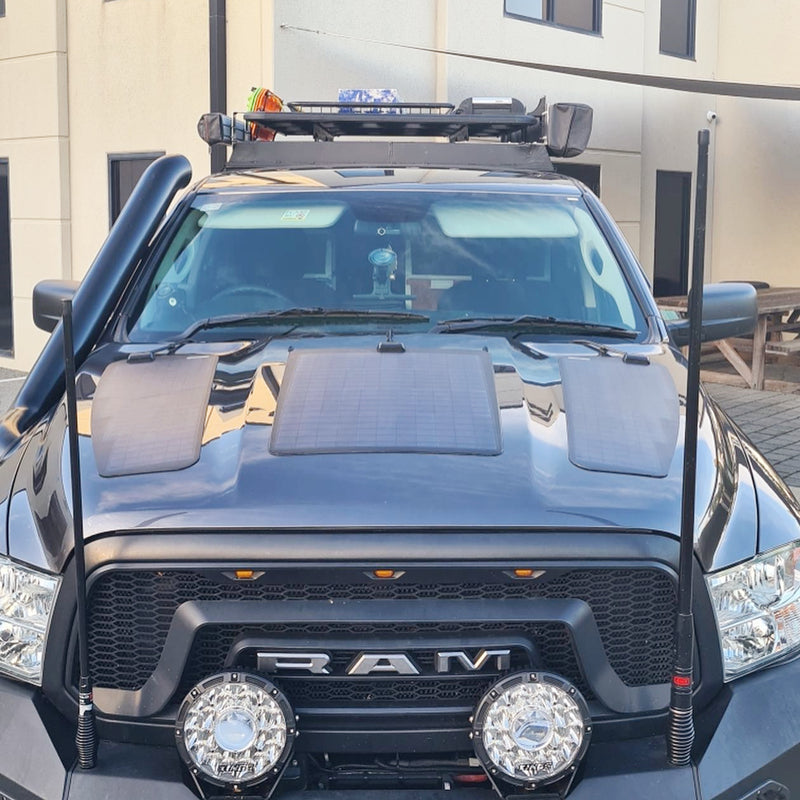 Load image into Gallery viewer, Dodge Ram 1500 4th Gen (2009-2018) Lensun 130W Hood Flexible Solar Panel

