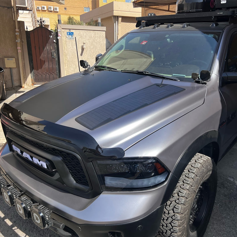 Load image into Gallery viewer, Dodge Ram 1500 4th Gen (2009-2018) Lensun 70W Hood Flexible Solar Panel

