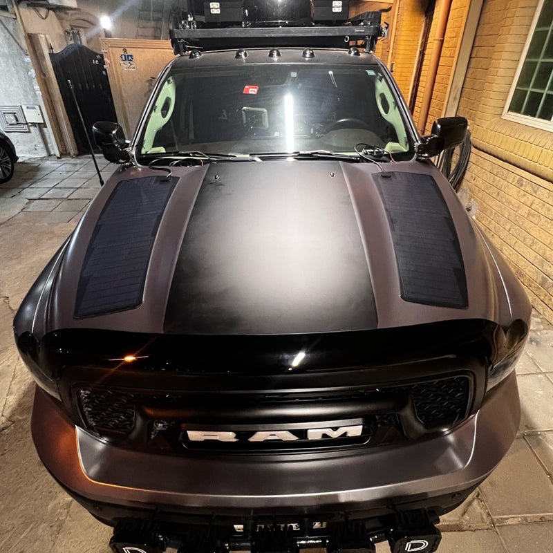 Load image into Gallery viewer, Dodge Ram 1500 4th Gen (2009-2018) Lensun 70W Hood Flexible Solar Panel
