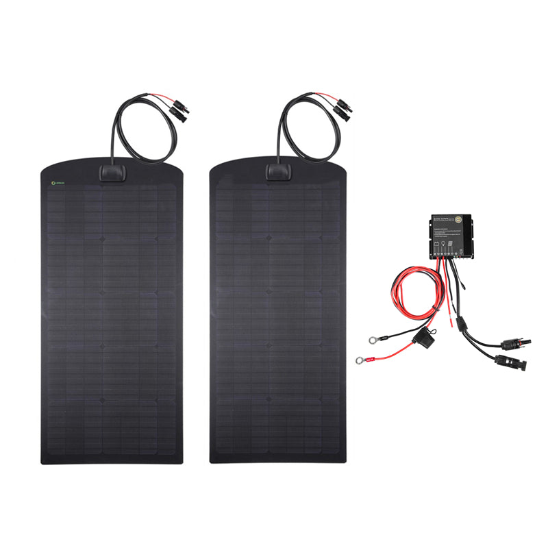 Load image into Gallery viewer, Ford F150 F250 F350 Old Boby Style(OBS) Lensun 110W Hood Flexible Solar Panel
