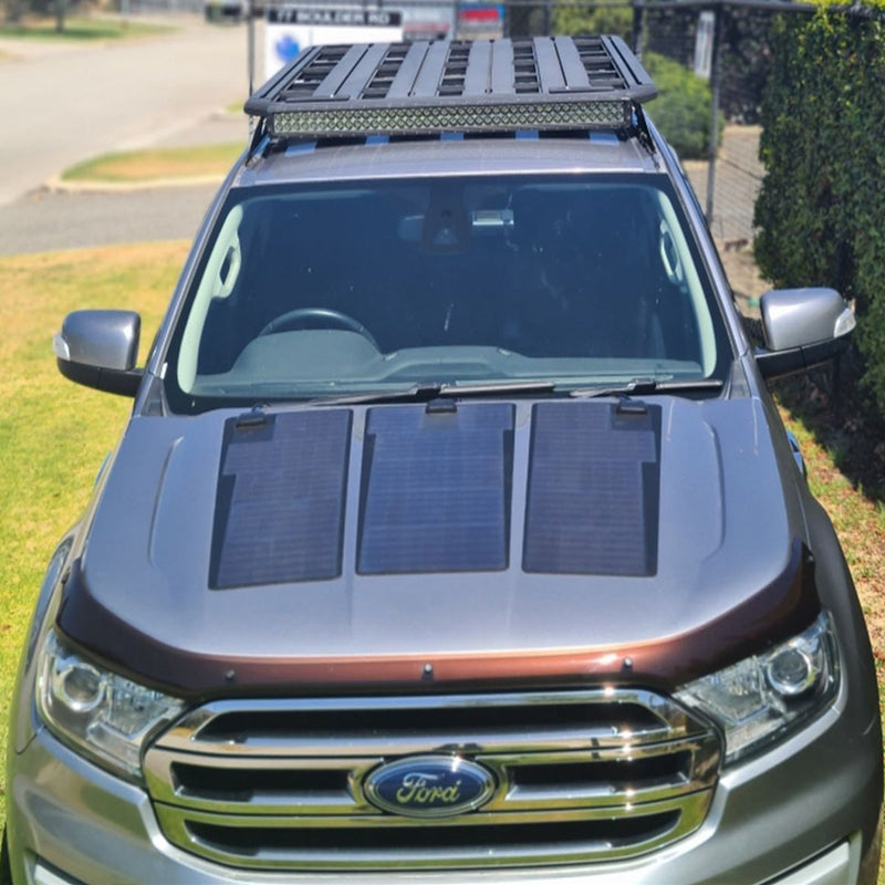 Load image into Gallery viewer, Ford Ranger T6 PX (2015–2022) Lensun 115W Hood/Bonnet Flexible Solar Panel

