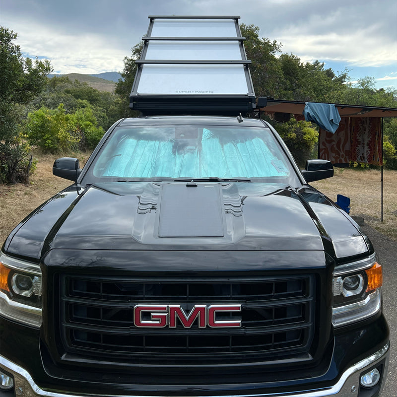 Load image into Gallery viewer, GMC Sierra 1500 (2014–2019) Lensun 115W 12V Hood Flexible Solar Panel-1
