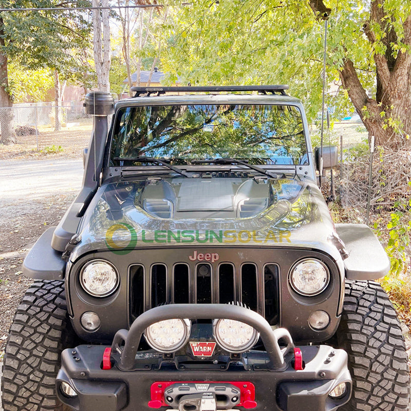 Load image into Gallery viewer, Jeep Wrangler JK Hard Rock, Recon(2007-2018) Lensun 40W Hood Solar Panel
