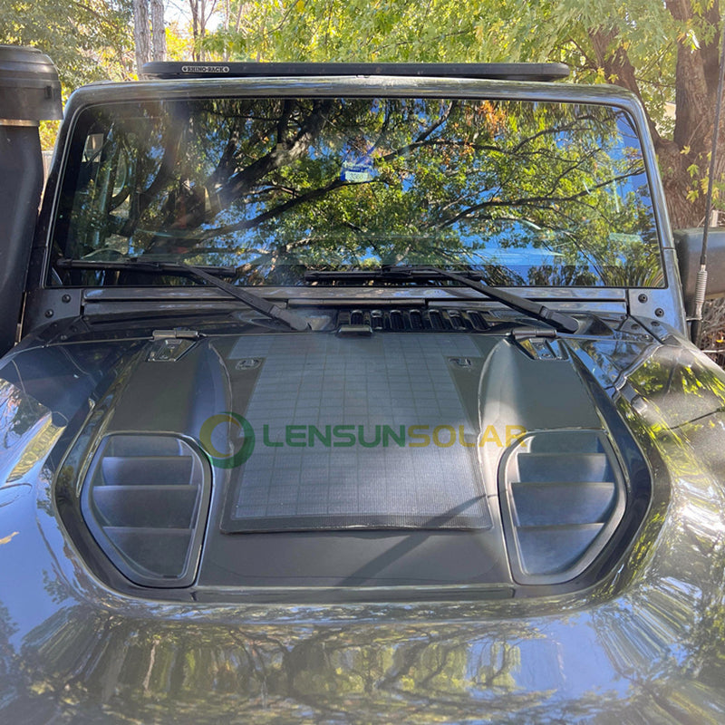 Load image into Gallery viewer, Jeep Wrangler JK Hard Rock, Recon(2007-2018) Lensun 40W Hood Solar Panel
