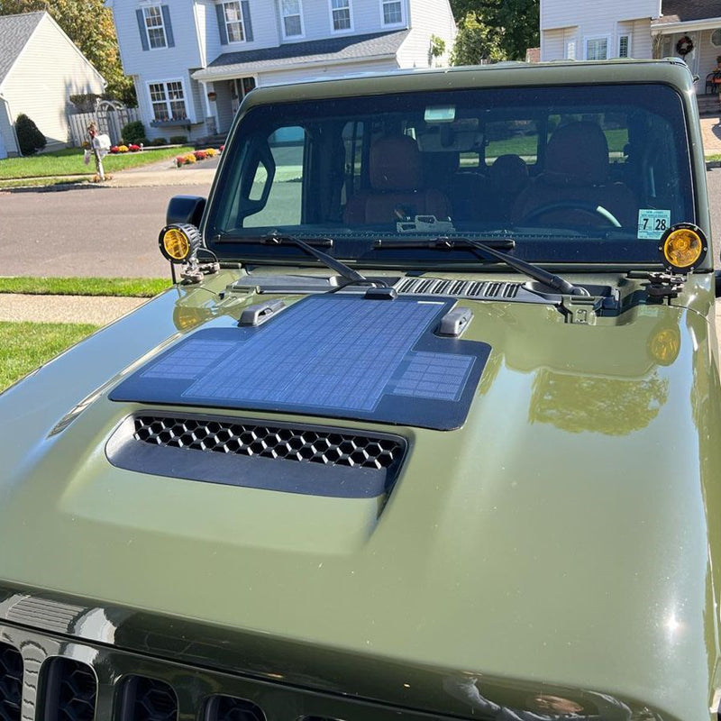 Load image into Gallery viewer, Jeep Gladiator JT Mojave, 392 Wrangler Rubicon Lensun 40W Hood Flexible Solar Panel
