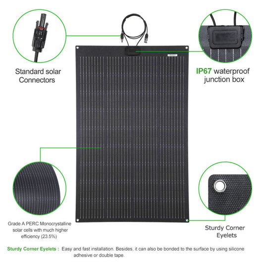 LensunSolar 150W 12V Flexible Solar Panel Component Details