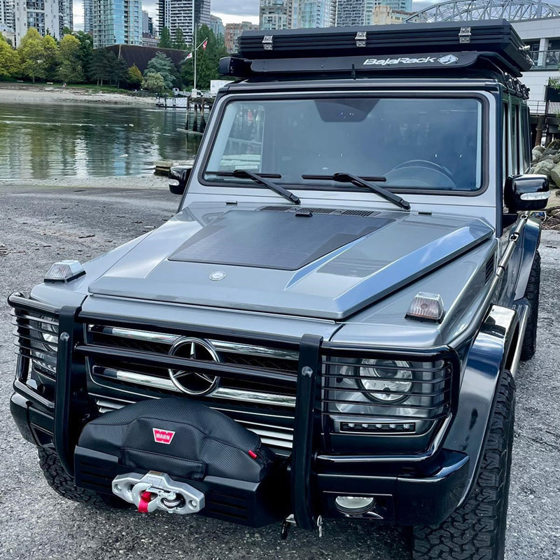 Load image into Gallery viewer, Mercedes-Benz G-Wagen Lensun 85W 12V Hood/Bonnet Flexible Solar Panel
