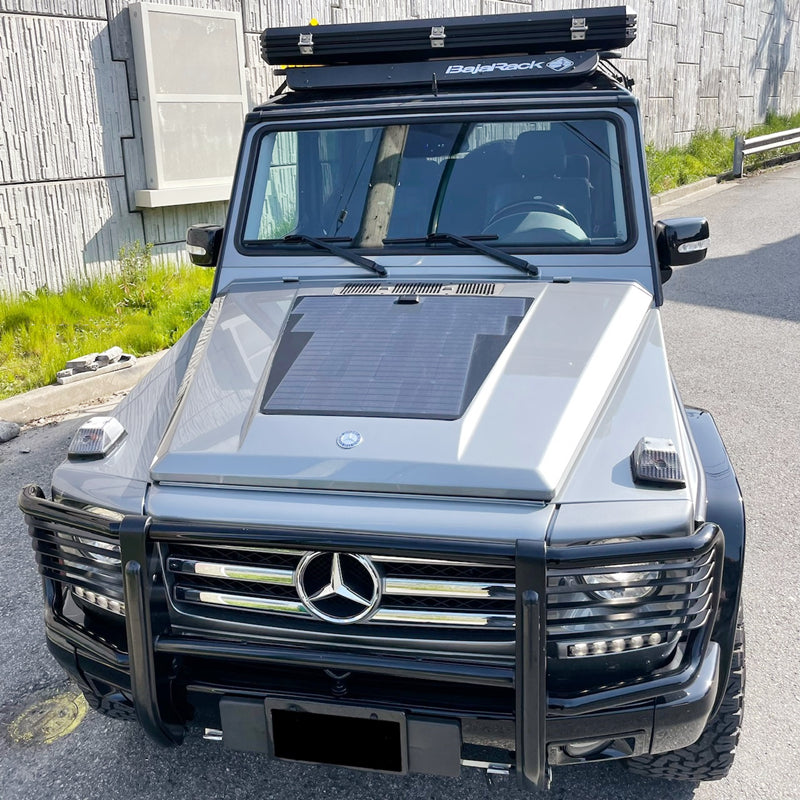 Load image into Gallery viewer, Mercedes-Benz G-Wagen Lensun 85W 12V Hood/Bonnet Flexible Solar Panel
