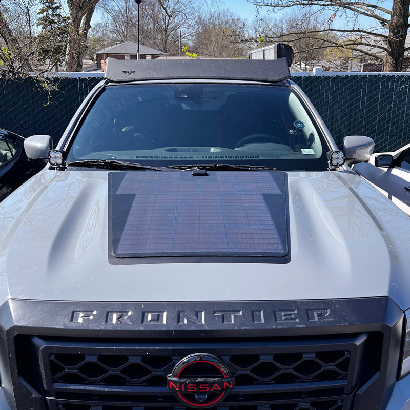 Load image into Gallery viewer, Nissan Frontier (2022-Present) Lensun 85W  Hood Flexible Solar Panel-3
