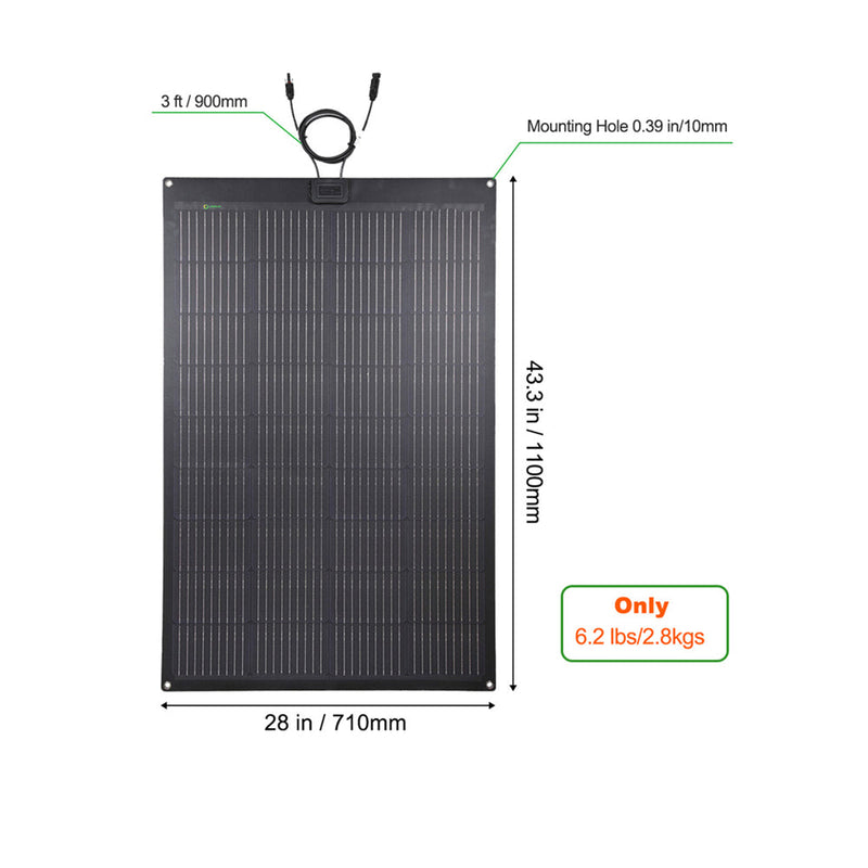 Load image into Gallery viewer, Lensun 150W 12V Black Flexible Solar Panel
