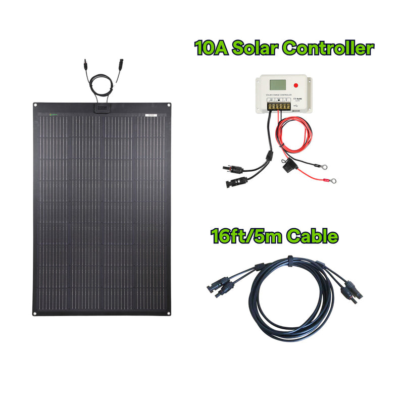 Load image into Gallery viewer, Lensun 150W 12V Black Flexible Solar Panel
